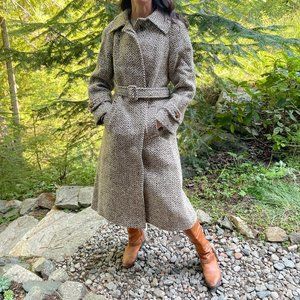 1970s Original Vintage Aquascutum Women's Tweed Wool Coat